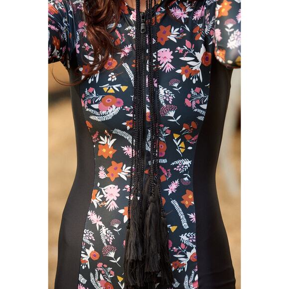 New Anthropologie FREE PEOPLE Carolina K Reefline Rashguard $295 X-SMALL Floral - Picture 5 of 10